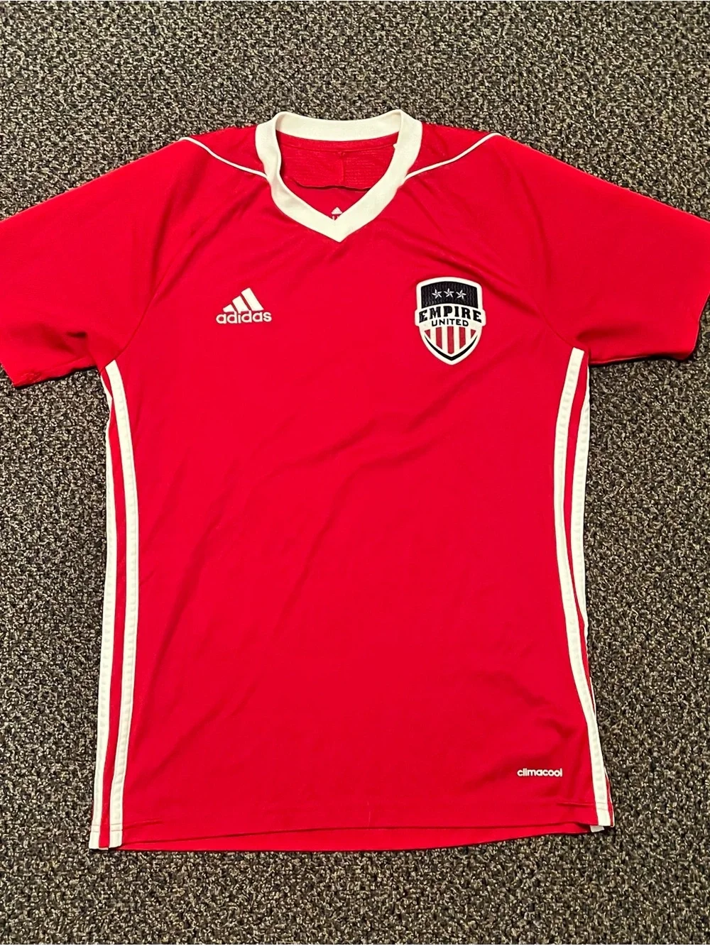 adidas Men’s Red Empire United Soccer Jersey with White Trim